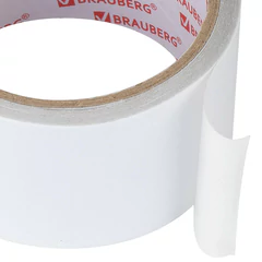 Клейкая двухсторонняя лента 50 мм х 8 м, ПОЛИПРОПИЛЕНОВАЯ ОСНОВА, 90 мкм, BRAUBERG, 600481