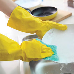 Перчатки МНОГОРАЗОВЫЕ латексные LAIMA &laquo;ПРЕМИУМ&raquo;, хлопчатобумажное напыление, СВЕРХПЛОТНЫЕ, размер 7-8, M (средний), желтые, вес 60 г, 600571