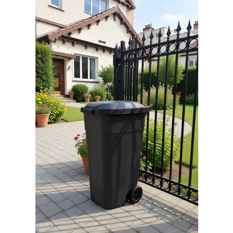 Контейнер 110 литров для мусора, с крышкой, на колесах, 84х54х58 см, пластиковый, PLAST TEAM, РТ9957 - фото 6