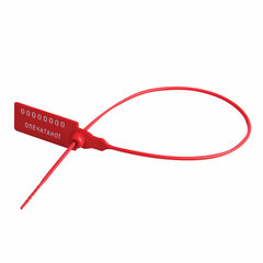 Пломбы пластиковые номерные УНИВЕРСАЛ, самофиксирующиеся, длина рабочей части 350 мм, КРАСНЫЕ, КОМПЛЕКТ 1000 шт.