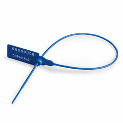 Пломбы пластиковые номерные УНИВЕРСАЛ, самофиксирующиеся, длина рабочей части 350 мм, СИНИЕ, КОМПЛЕКТ 50 шт.