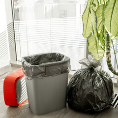 Мешки для мусора 60 л, черные, в рулоне 20 шт., ПНД, 7,4 мкм, 60&times;72 см, PACLAN &laquo;Standart&raquo;