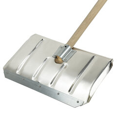 Лопата снеговая 49&times;30см, алюминиевая усиленная ребрами жесткости, ДЕРЕВЯННЫЙ черенок 120см, армирующая металлическая планка на клепках, ЛТСЕ