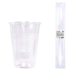 Стакан одноразовый пластиковый, прозрачный 200 мл, КОМПЛЕКТ 100 шт., БЮДЖЕТ, ПП, холодное/горячее, LAIMA, 600933