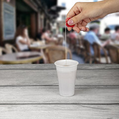 Стакан одноразовый, пластиковый 200 мл, КОМПЛЕКТ 100 шт., БЮДЖЕТ, белые, ПП, холодное/<wbr/>горячее, LAIMA, 600934