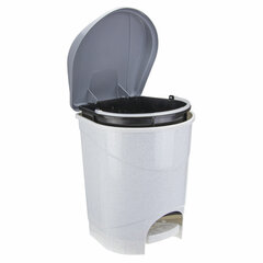 Ведро мусорное с КРЫШКОЙ и ПЕДАЛЬЮ 11 литров, 33&times;26&times;27 см, серое, IDEA, М 2891