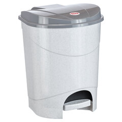 Ведро мусорное с КРЫШКОЙ и ПЕДАЛЬЮ 19 литров, 39&times;30,5&times;30,5 см, серое, IDEA, М2892