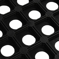 Коврик входной резиновый крупноячеистый грязезащитный, 50&times;100 см, толщина 16 мм, черный, VORTEX