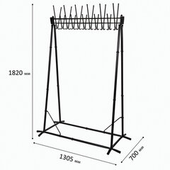 Вешалка напольная &laquo;Алла&raquo;, 1,82 м, 22 крючка, металл, черная