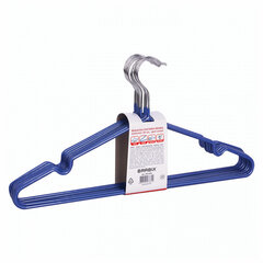 Вешалки-плечики, размер 48-50, КОМПЛЕКТ 10 шт., металл/<wbr/>ПВХ, перекладина, цвет синий, BRABIX &laquo;Стандарт&raquo;, 601166