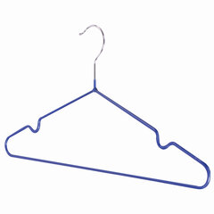 Вешалки-плечики, размер 48-50, КОМПЛЕКТ 10 шт., металл/<wbr/>ПВХ, перекладина, цвет синий, BRABIX &laquo;Стандарт&raquo;, 601166