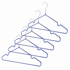 Вешалки-плечики, размер 48-50, КОМПЛЕКТ 10 шт., металл/<wbr/>ПВХ, перекладина, цвет синий, BRABIX &laquo;Стандарт&raquo;, 601166