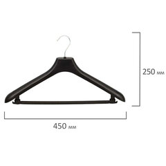 Вешалка-плечики, размер 48-50, пластик, анатомическая, перекладина, крючки для бретелей, черный, С024/<wbr/>С044