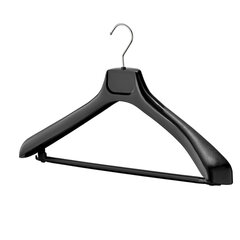 Вешалка-плечики, размер 48-50, пластик, анатомическая, перекладина, крючки для бретелей, черный, С024/<wbr/>С044