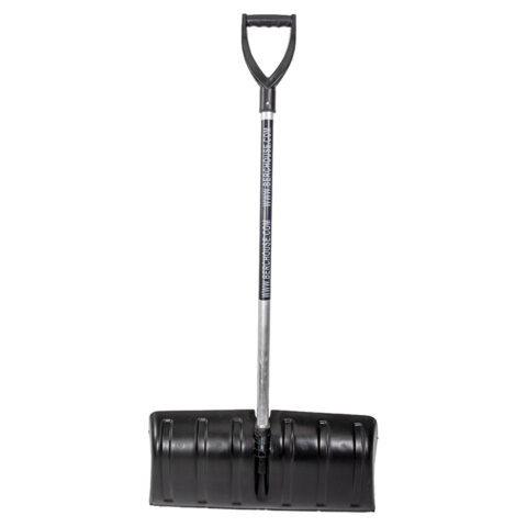 Лопата снегоуборочная пластиковая, 60х30 см, высота 130 см, с алюминиевым черенком и наконечником, №