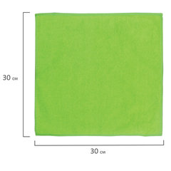 Салфетка из МИКРОФИБРЫ универсальная 30&times;30 см, зеленая, 280 г/<wbr/>м<sup>2</sup>, ОФИСМАГ &laquo;Стандарт&raquo;, 601259