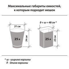 Мешки для мусора 30 л, черные, в рулоне 20 шт., прочные, ПНД 10 мкм, 50х60 см, ОФИСНАЯ ПЛАНЕТА, 601380