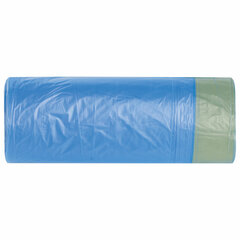 Мешки для мусора с завязками 30 л, синие, в рулоне 20 шт., прочные, ПНД 13 мкм, 50&times;60 см, LAIMA, 601395