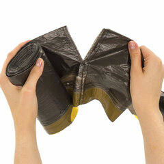 Мешки для мусора с завязками 60 л, черные, в рулоне 20 шт., прочные, ПНД 16 мкм, 60&times;70 см, ОФИСМАГ, 601398