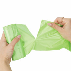 Мешки для мусора биоразлагаемые 30 л, зеленые, в рулоне 20 шт. прочные, ПНД 11 мкм, 50&times;60 см, LAIMA, 601400