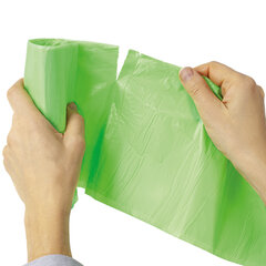 Мешки для мусора биоразлагаемые 120 л, зеленые, в рулоне 10 шт., ПНД 17 мкм, 70&times;110 см, LAIMA, 601402