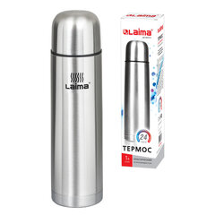 Термос LAIMA классический с узким горлом, 1 л, нержавеющая сталь, 601414