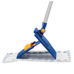 Швабра с флаундером 40 см, черенок 120 см, резьба 1,6 см, МОП микрофибра/<wbr/>абразив, карманы (ТИП К), LAIMA, 601461