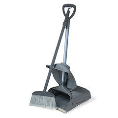 Совок для мусора + щетка, закрывающаяся крышка, рукоятки 94 см, серый, LAIMA PROFESSIONAL, 601508