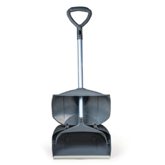 Совок для мусора КОМПЛЕКТ щетка + 2 рукоятки по 94 см, закрывающаяся крышка ЛОВУШКА, серый LAIMA PROFESSIONAL, 601508