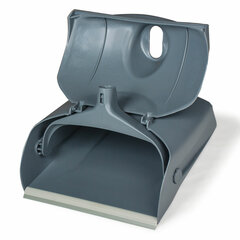 Совок для мусора КОМПЛЕКТ щетка + 2 рукоятки по 94 см, закрывающаяся крышка ЛОВУШКА, серый LAIMA PROFESSIONAL, 601508