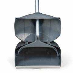 Совок для мусора КОМПЛЕКТ щетка + 2 рукоятки по 94 см, закрывающаяся крышка ЛОВУШКА, серый LAIMA PROFESSIONAL, 601508