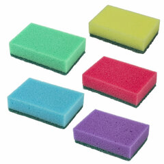 Губки для посуды 8&times;5,3&times;2,6 см, КОМПЛЕКТ 10 шт., STANDART, поролон с абразивным слоем, LAIMA К002, 601551