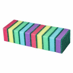 Губки для посуды 8&times;5,3&times;2,6 см, КОМПЛЕКТ 10 шт., STANDART, поролон с абразивным слоем, LAIMA К002, 601551
