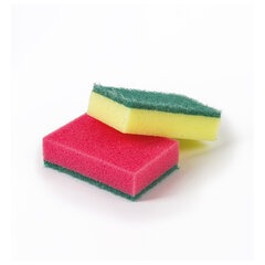 Губки для посуды 9,6&times;6,4&times;2,7 см, КОМПЛЕКТ 10 шт., MAXI, поролон с абразивным слоем, LAIMA К0003, 601552