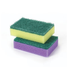 Губки для посуды 9,6&times;6,4&times;2,7 см, КОМПЛЕКТ 10 шт., MAXI, поролон с абразивным слоем, ОФИСМАГ К0012, 601553