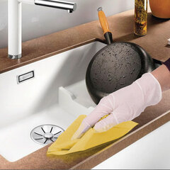 Салфетки ВИСКОЗНЫЕ универсальные MEGA, 30&times;38 см, КОМПЛЕКТ 5 шт., 90 г/<wbr/>м<sup>2</sup>, желтые, LAIMA, К4083, 601562