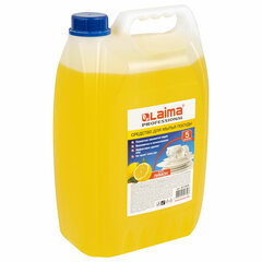 Средство для мытья посуды 5 л, LAIMA PROFESSIONAL, концентрат, &laquo;Лимон&raquo;, 601608