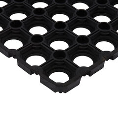 Коврик входной резиновый крупноячеистый грязезащитный, 80&times;120 см, толщина 16 мм, черный, VORTEX