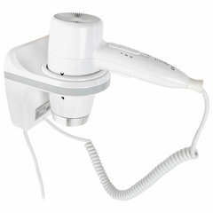 Фен для волос настенный KSITEX F-1800 W, 1800 Вт, пластик/<wbr/>металл, 2 скорости, белый