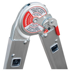 Лестница-трансформер алюминиевая 4&times;4 ступени, высота 4,5 м (4 секции по 1,2 м) до 150 кг, вес 16,5 кг, НОВАЯ ВЫСОТА, 3320404