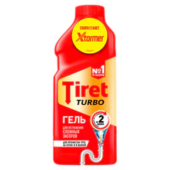 Средство для прочистки канализационных труб 500 мл, TIRET (Тирет) &laquo;Turbo&raquo;, гель