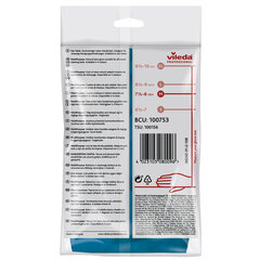 Перчатки VILEDA PROFESSIONAL многоцелевые латексные МНОГОРАЗОВЫЕ х/<wbr/>б напыление, ПРОЧНЫЕ, M (средний), синие, 174353