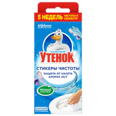 Освежитель/очиститель для унитаза/писсуара 3 шт., ТУАЛЕТНЫЙ УТЕНОК "Морской", Стикер чистоты
