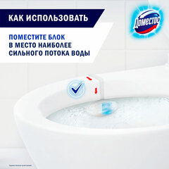 Блок туалетный подвесной твердый 40 г ДОМЕСТОС "Атлантик", основной блок