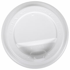 Крышка для стакана 200-250 мл, диаметр 80 мм, 100 штук с клапаном-носиком, белая, СКАНДИПАКК, 8027