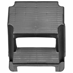 Стремянка-табурет, 2 ступени, стационарная, пластиковая, нагрузка 120 кг, вес 2,4 кг, черная, IDEA