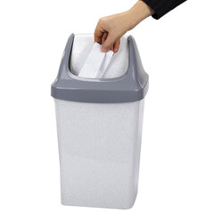 Ведро мусорное с КРЫШКОЙ (качающейся) 15 литров, &laquo;СВИНГ&raquo;, 47&times;27&times;23 см, серое, IDEA, М 2462