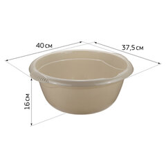 Таз 10 л, хозяйственный, круглый, с ручками, пластиковый, 16&times;40&times;37,5 см, цвет ассорти, IDEA, М 2506