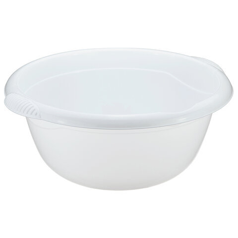 Таз 16 л, хозяйственный, круглый, с ручками, пластиковый, 18,5х43,5х46,5 см, цвет белый, IDEA, М 2507