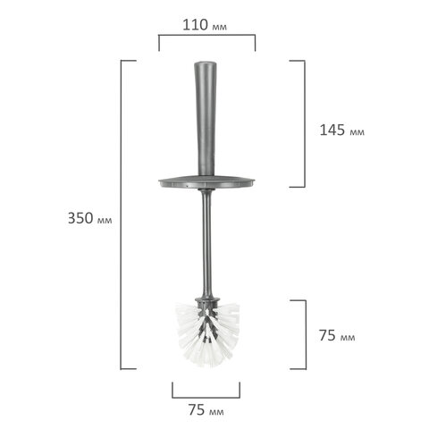 Ершик для унитаза с подставкой (высокий стан), закрытый, "Стар", серебристый, IDEA, М 5017